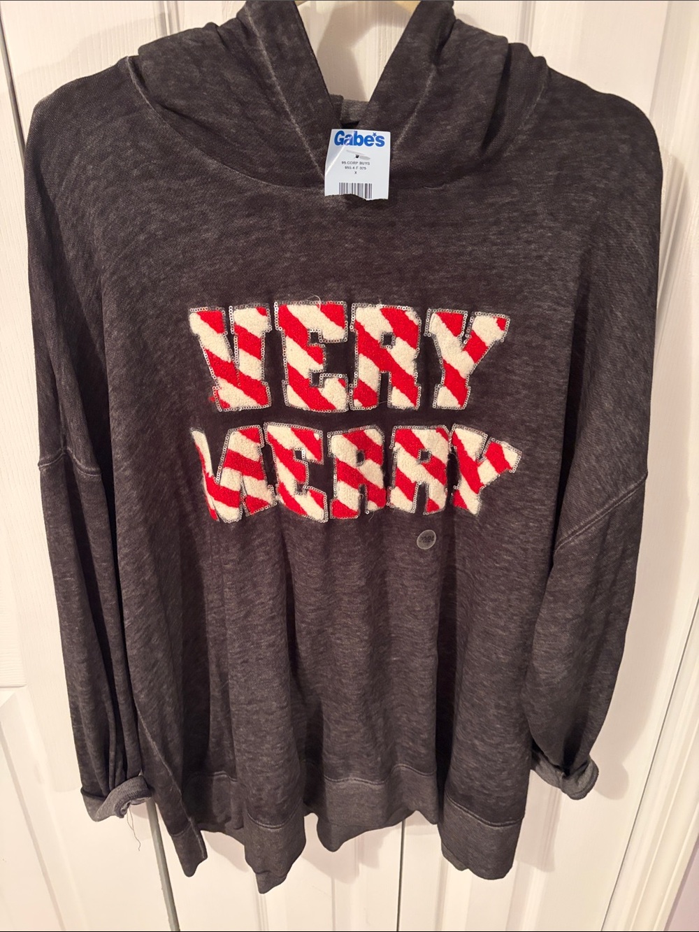 NWT - Women’s Charcoal 'Very Merry' Hoodie Top